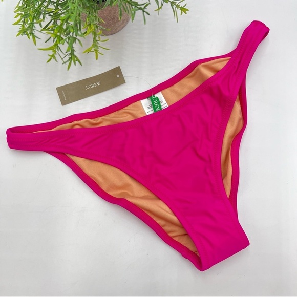 J.Crew‎ Heritage high-leg bikini bottom NWT Fuchsia Pink BP209 Beach - Picture 1 of 5
